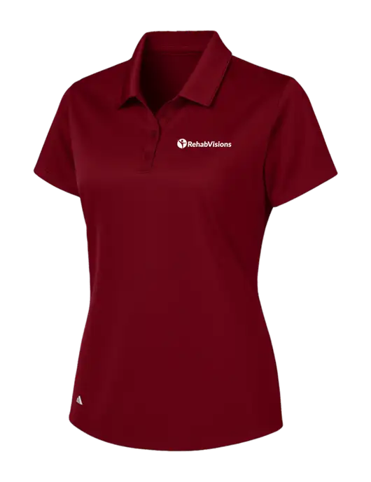 Adidas Maroon Womens Basic Sport Polo w/RehabVisions POST Logo