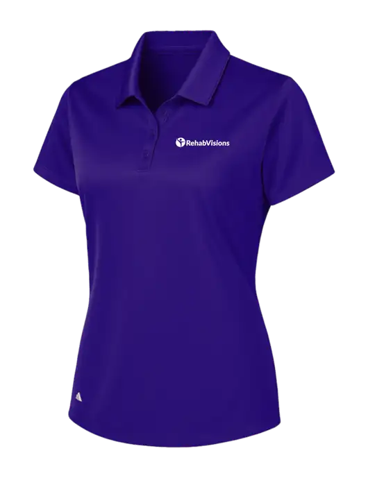 Adidas Purple Womens Basic Sport Polo w/RehabVisions POST Logo