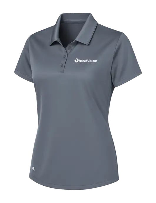 Adidas Medium Grey Womens Basic Sport Polo w/RehabVisions POST Logo