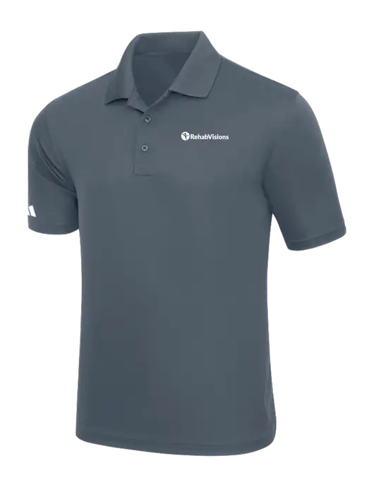Adidas Medium Grey Basic Sport Polo w/RehabVisions POST Logo