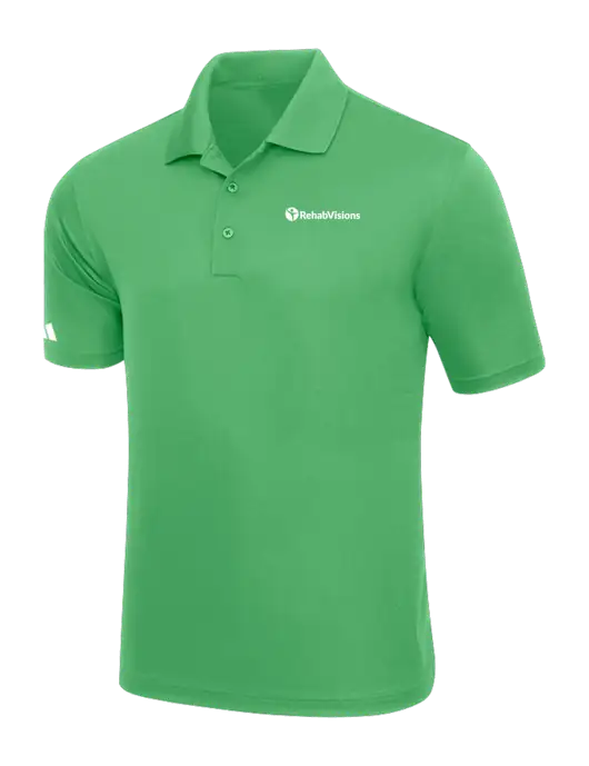 Adidas Kelly Green Basic Sport Polo w/RehabVisions POST Logo