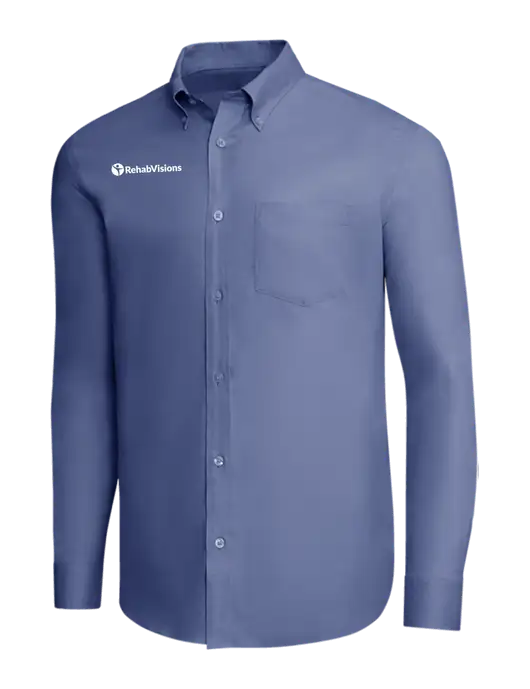 Brooks Brothers Light Navy Wrinkle-Free Stretch Pinpoint Shirt w/RehabVisions POST Logo
