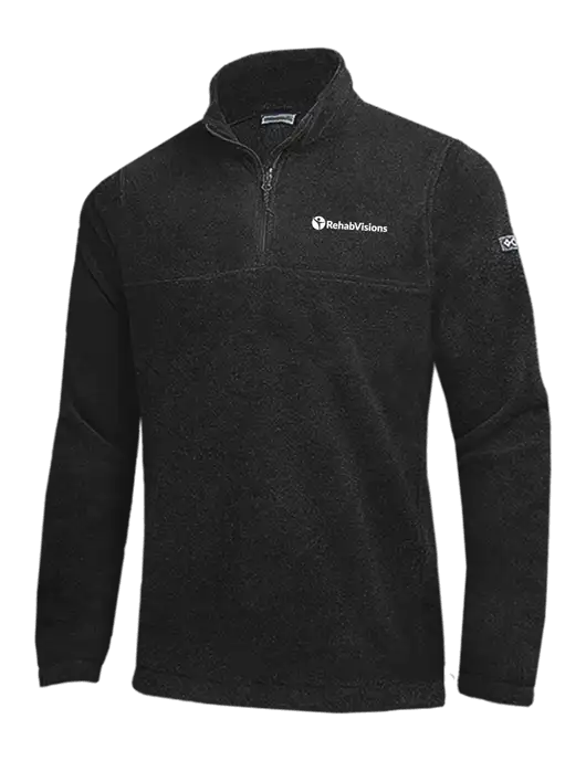 Columbia Black Steens Mountain Fleece 1/2 Zip Pullover w/RehabVisions POST Logo