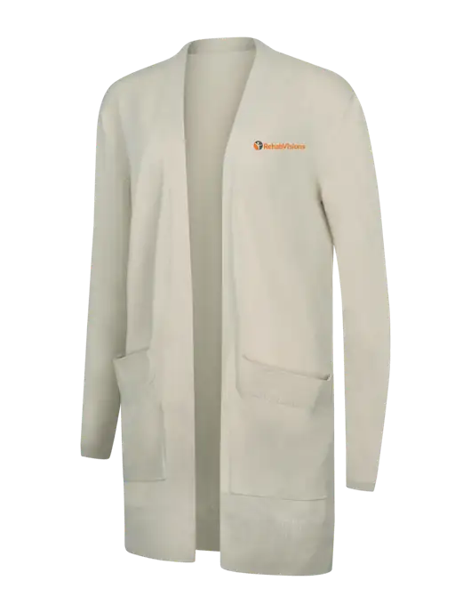 Mercer+Mettle Womens Ivory Open Front Cardigan Sweater w/RehabVisions POST Logo
