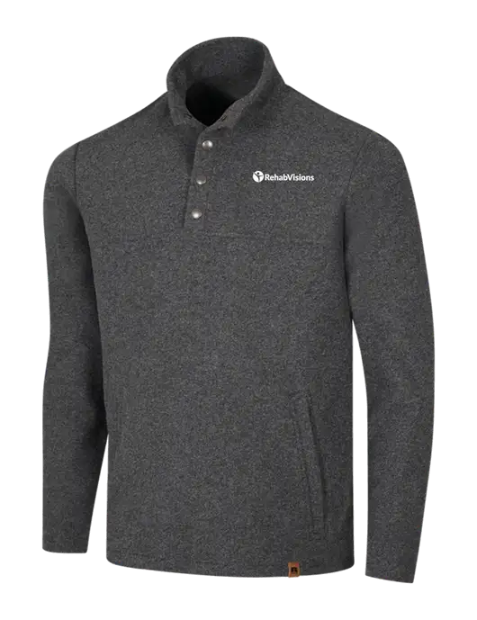Russell Outdoors Dark Grey Heather Basin Snap Pullover w/RehabVisions POST Logo