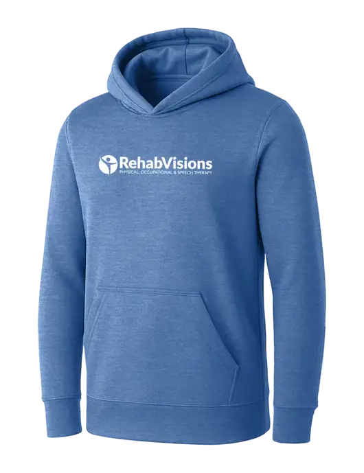 Womens Royal Heather Core Fleece Pullover Hooded Sweatshirt w/RehabVisions POST Logo