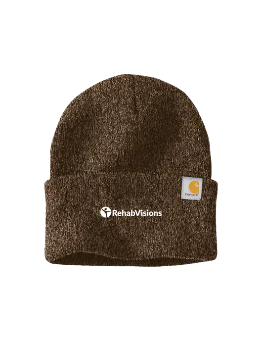 Carhartt Brown Heather Watch Cap 2.0 w/RehabVisions POST Logo