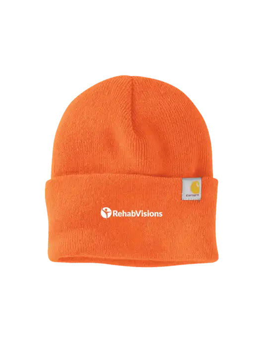 Carhartt Orange Watch Cap 2.0 w/RehabVisions POST Logo