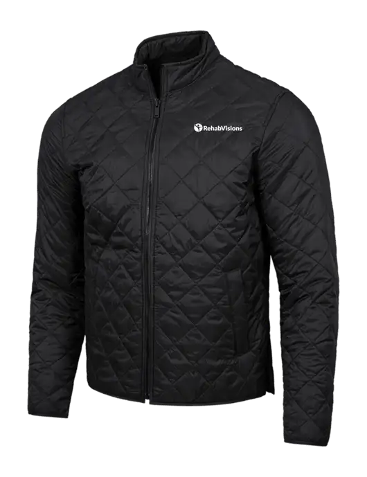 Mercer+Mettle Black Quilted Full-Zip Jacket w/RehabVisions POST Logo