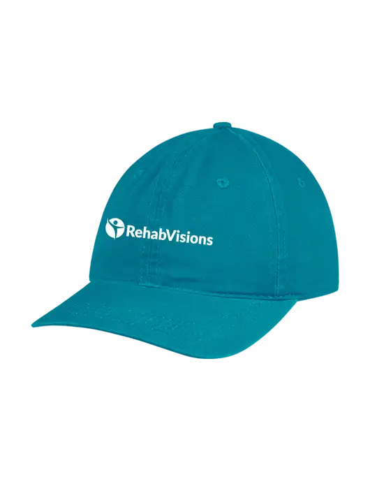 Garment Washed Unstructured Twill Sapphire Cap w/RehabVisions POST Logo