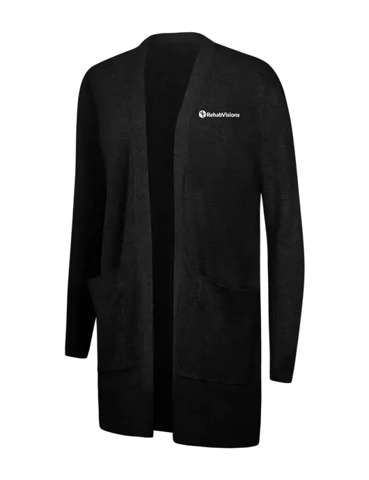Mercer+Mettle Womens Black Open Front Cardigan Sweater w/RehabVisions POST Logo