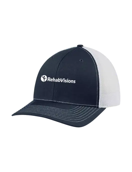 Richardson Adjustable Snapback Original 112 Trucker Cap Navy w/White Mesh w/RehabVisions POST Logo