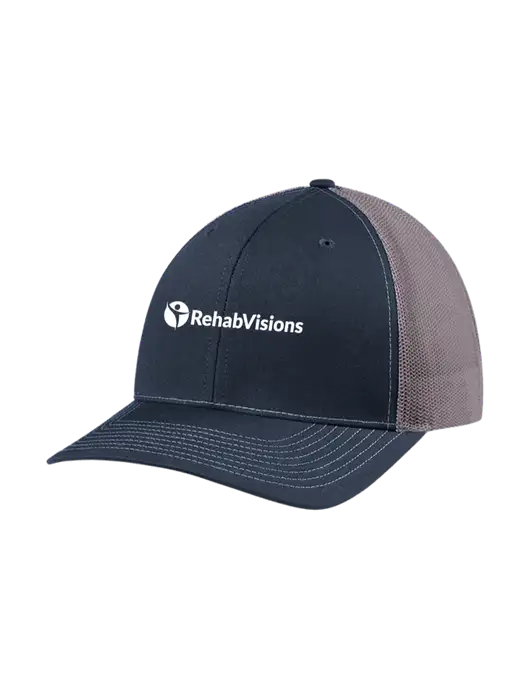 Richardson Adjustable Snapback Original 112 Trucker Cap Navy w/Charcoal Mesh w/RehabVisions POST Logo
