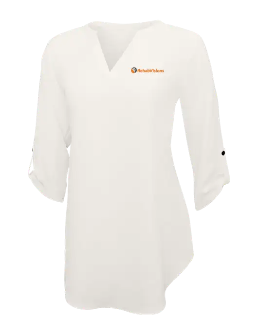 Ivory Womens 3/4 Sleeve Tunic Blouse w/RehabVisions POST Logo