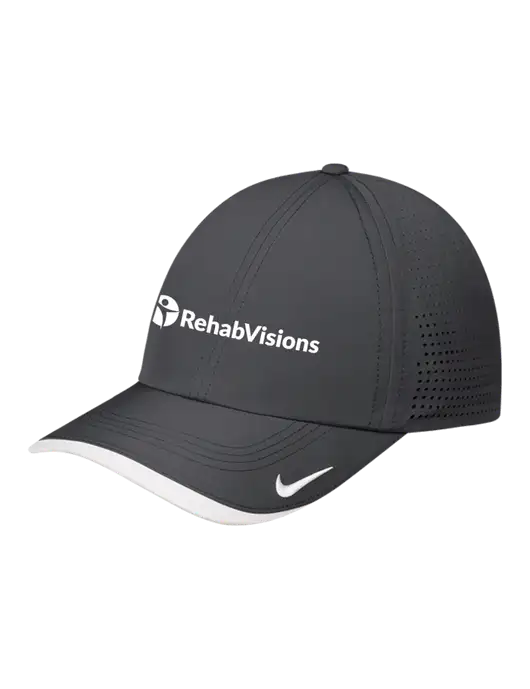 Nike Dark Grey/White Dri-FIT Perforated Performance Cap w/RehabVisions POST Logo