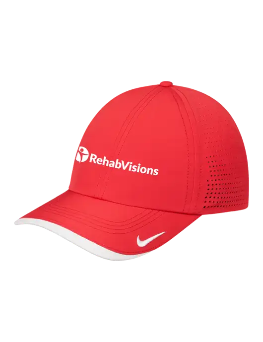 Nike Red/White Dri-FIT Perforated Performance Cap w/RehabVisions POST Logo