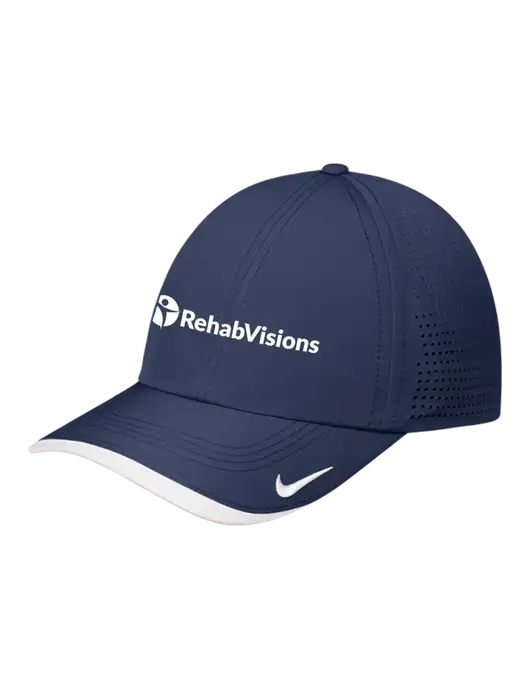 Nike Navy/White Dri-FIT Perforated Performance Cap w/RehabVisions POST Logo