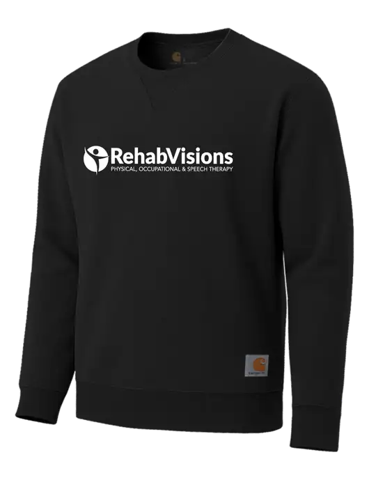 Carhartt Black Midweight Crewneck Sweatshirt w/RehabVisions POST Logo