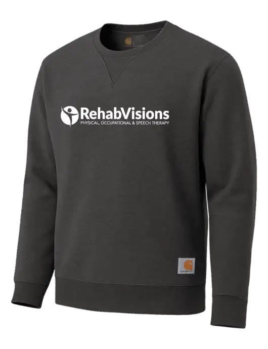 Carhartt Dark Grey Heather Midweight Crewneck Sweatshirt w/RehabVisions POST Logo