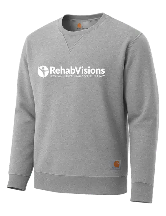 Carhartt Light Grey Heather Midweight Crewneck Sweatshirt w/RehabVisions POST Logo