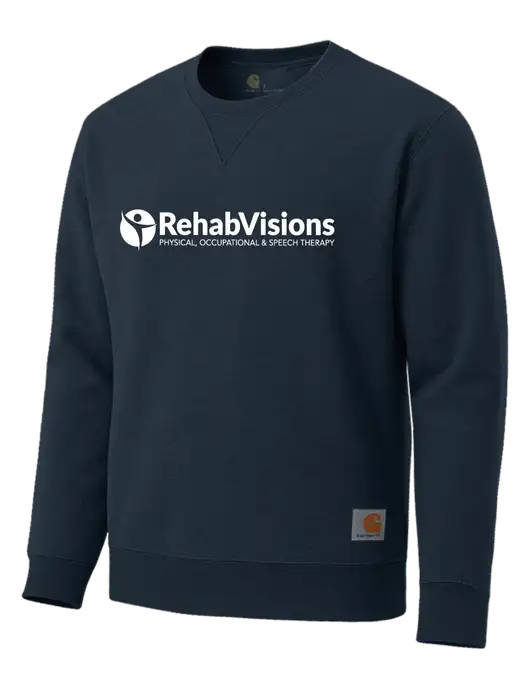 Carhartt Navy Midweight Crewneck Sweatshirt w/RehabVisions POST Logo