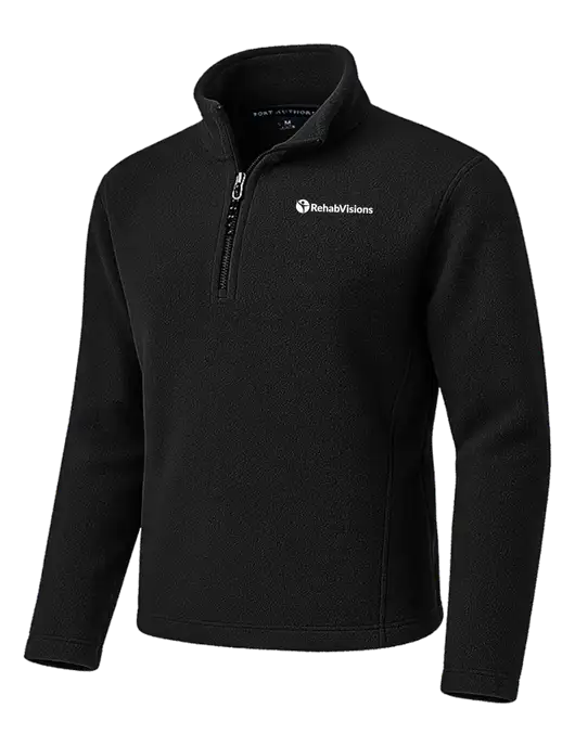 Black Fleece 1/4-Zip Pullover w/RehabVisions POST Logo