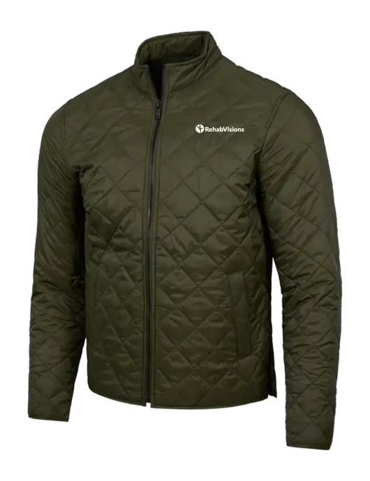 Mercer+Mettle Dark Olive Green Quilted Full-Zip Jacket w/RehabVisions POST Logo