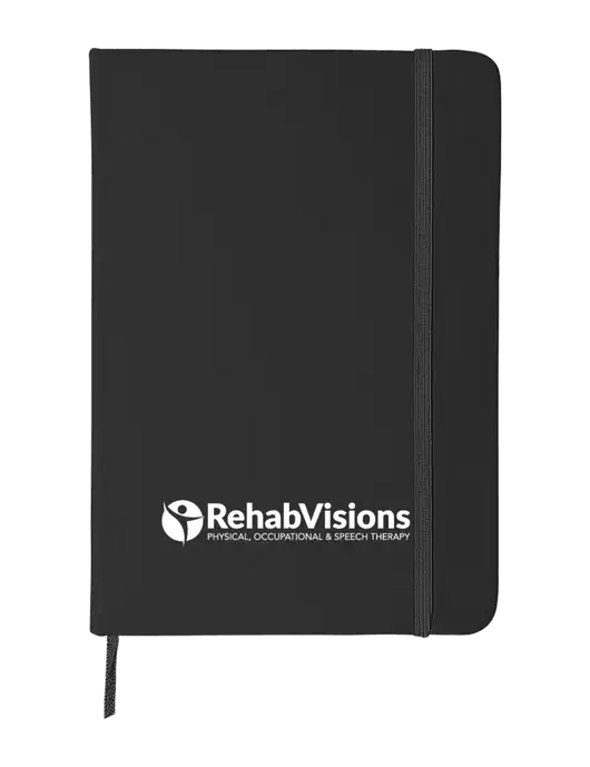 Black Comfort Touch Bound Journal 5" X 7" w/RehabVisions POST Logo