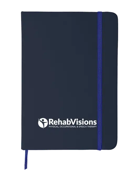 Dark Navy Blue Comfort Touch Bound Journal 5" X 7" w/RehabVisions POST Logo