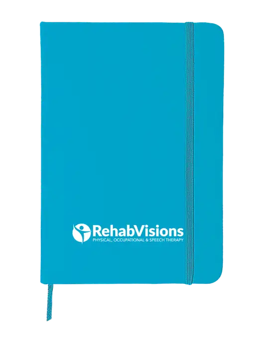 Light Blue Comfort Touch Bound Journal 5" X 7" w/RehabVisions POST Logo