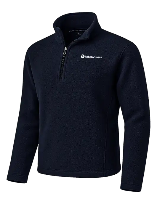 Navy Fleece 1/4-Zip Pullover w/RehabVisions POST Logo