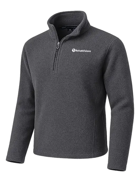 Dark Grey Fleece 1/4-Zip Pullover w/RehabVisions POST Logo