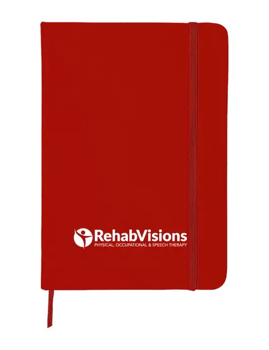 Red Comfort Touch Bound Journal 5" X 7" w/RehabVisions POST Logo