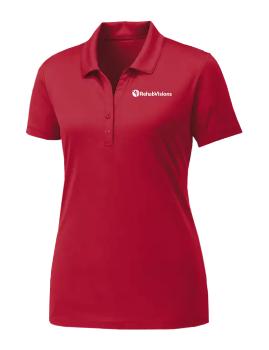 Womens Cardinal PosiCharge Competitor Polo w/RehabVisions POST Logo