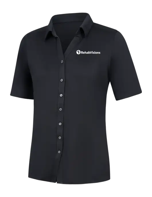 Womens Black City Stretch Top w/RehabVisions POST Logo