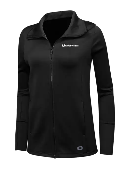 OGIO Black Womens Endurance Modern Performance Full-Zip w/RehabVisions POST Logo