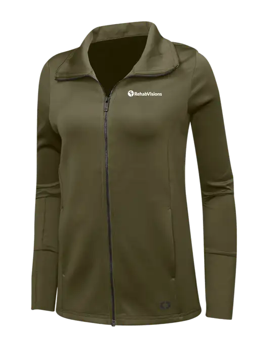 OGIO Olive Womens Endurance Modern Performance Full-Zip w/RehabVisions POST Logo