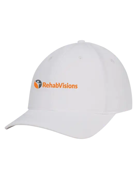 White Nylon Twill Performance Cap w/RehabVisions POST Logo