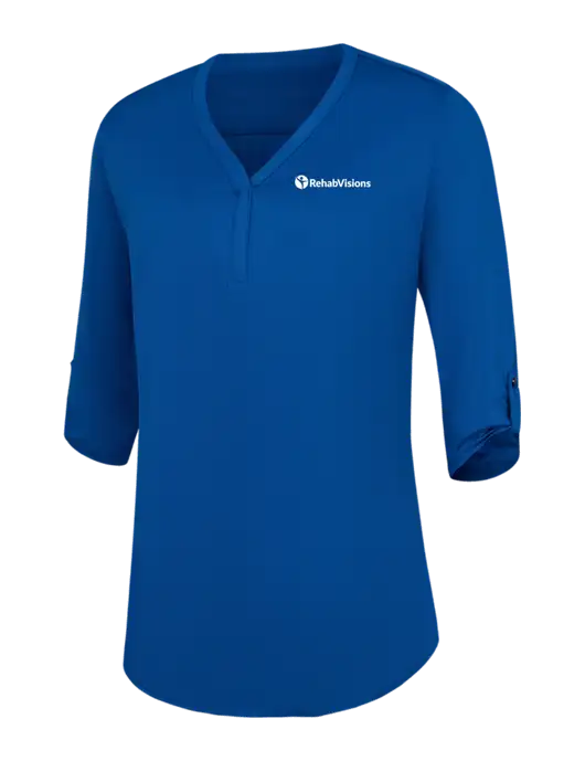 Womens Royal City Stretch 3/4-Sleeve Tunic w/RehabVisions POST Logo
