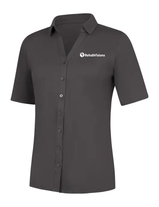 Womens Dark Grey City Stretch Top w/RehabVisions POST Logo