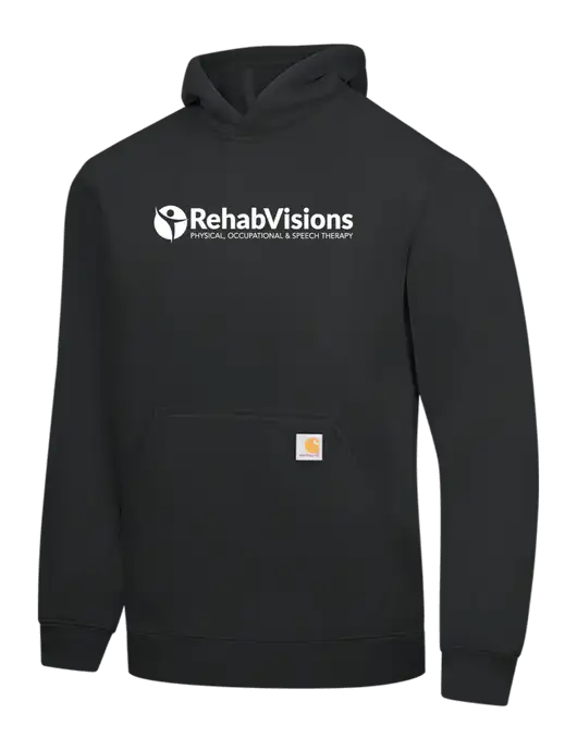 Carhartt Black Midweight Hooded Sweatshirt w/RehabVisions POST Logo