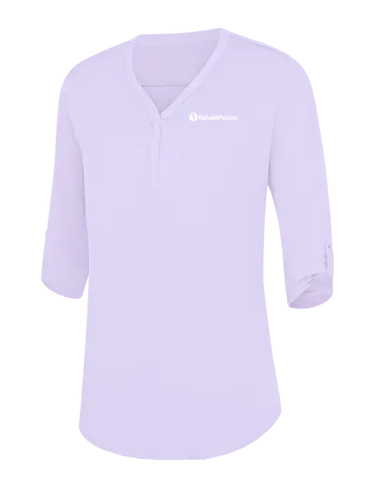 Womens Very Light Purple City Stretch 3/4-Sleeve Tunic w/RehabVisions POST Logo