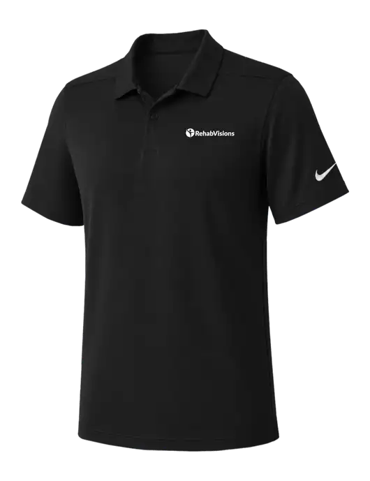 Nike Black Dry Essential Solid Polo w/RehabVisions POST Logo