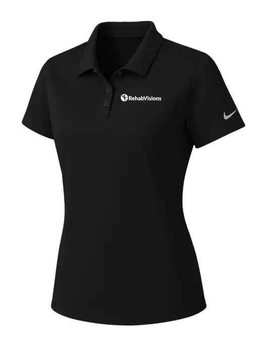Nike Womens Black Dry Essential Solid Polo w/RehabVisions POST Logo