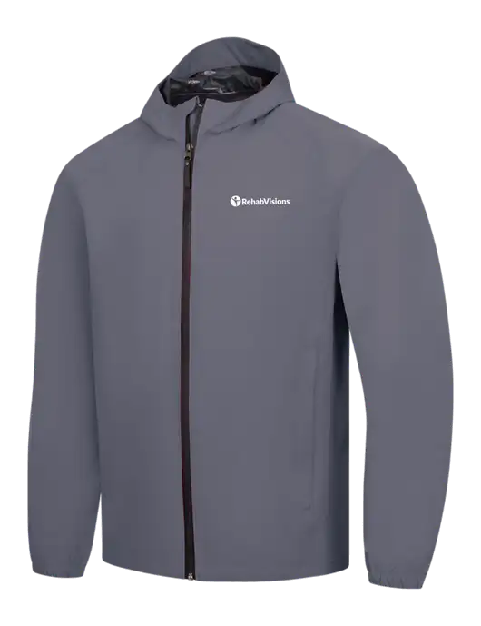 Dark Grey Essential Rain Jacket w/RehabVisions POST Logo