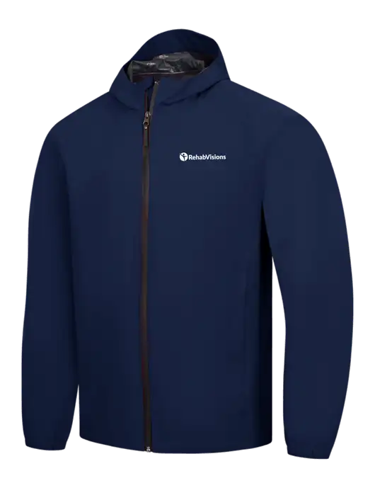 Navy Essential Rain Jacket w/RehabVisions POST Logo