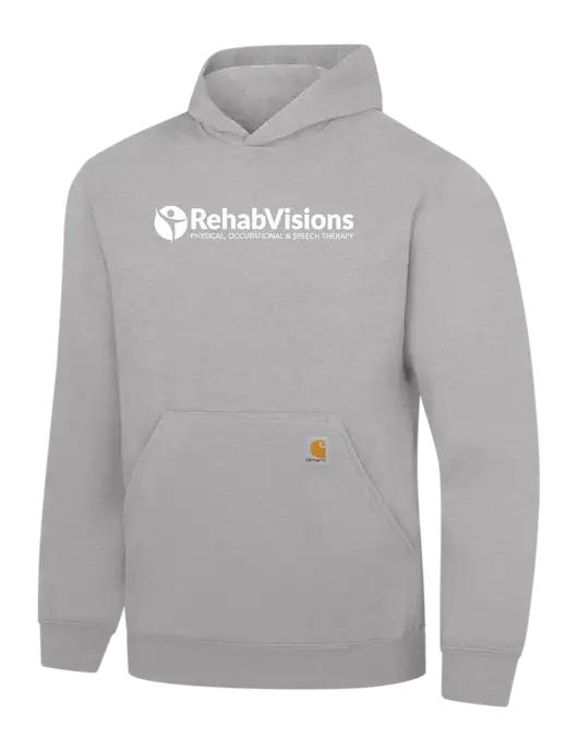 Carhartt Light Grey Heather Midweight Hooded Sweatshirt w/RehabVisions POST Logo
