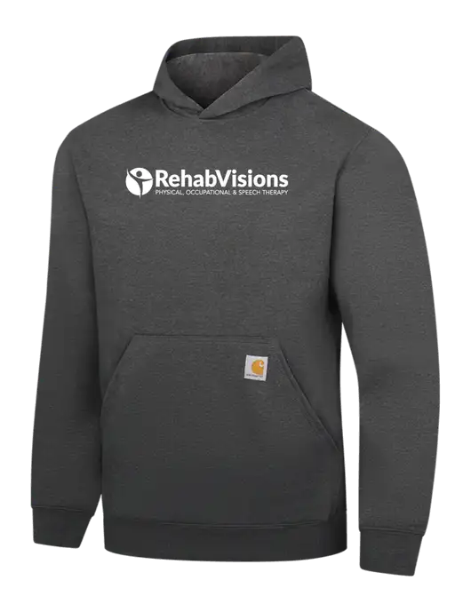 Carhartt Dark Grey Heather Midweight Hooded Sweatshirt w/RehabVisions POST Logo