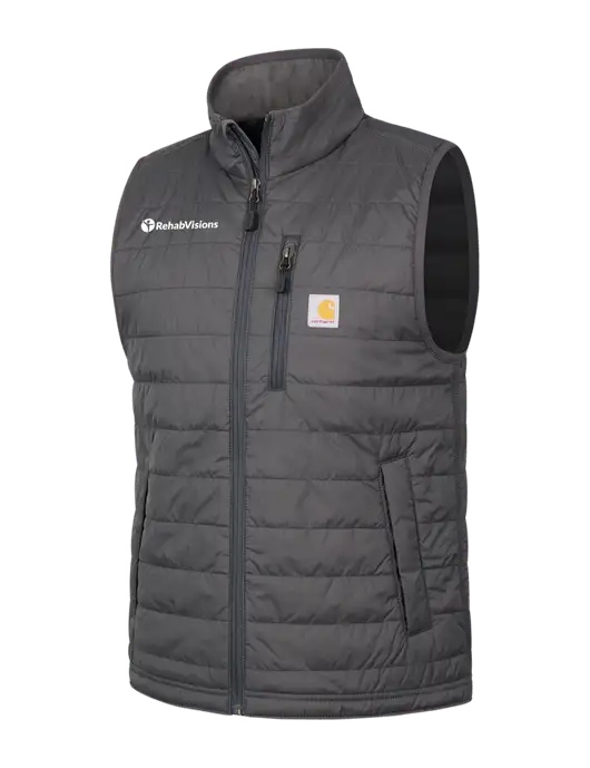 Carhartt Dark Grey Gilliam Vest w/RehabVisions POST Logo