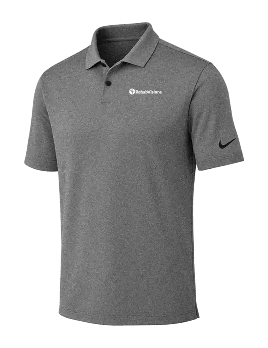 Nike Dark Grey Heather Dri-FIT Vapor Polo w/RehabVisions POST Logo